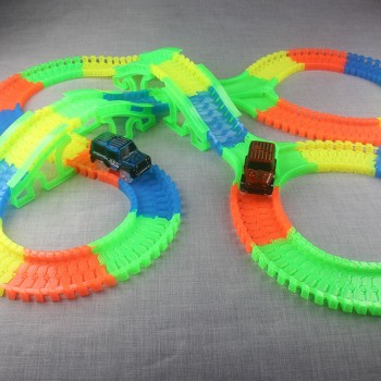 Glow Racing Track Set 5 Led Light Track Car Flexible Glowing Tracks Toy 162/165/220/240 Race Track Flexible Railway LED Car gift