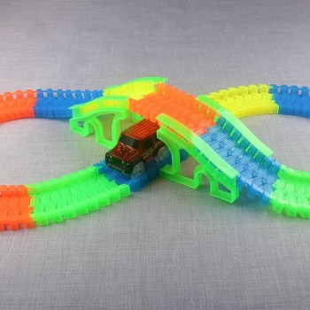 Glow Racing Track Set 5 Led Light Track Car Flexible Glowing Tracks Toy 162/165/220/240 Race Track Flexible Railway LED Car gift