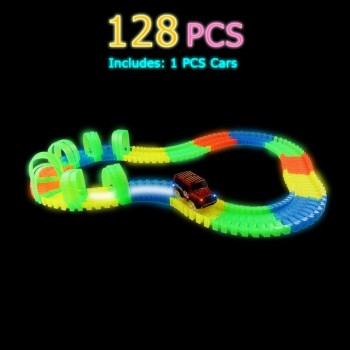 Glow Racing Track Set 5 Led Light Track Car Flexible Glowing Tracks Toy 162/165/220/240 Race Track Flexible Railway LED Car gift