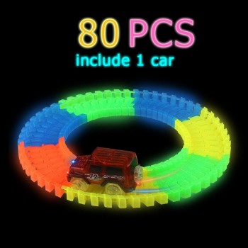 Glow Racing Track Set 5 Led Light Track Car Flexible Glowing Tracks Toy 162/165/220/240 Race Track Flexible Railway LED Car gift