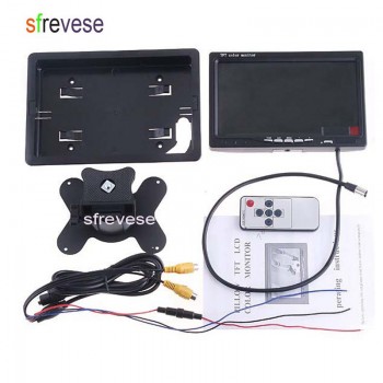 7 LCD Monitor Car Rear View Kit + 18 LED IR Night Vision CCD Parking Backup Reversing Camera White for Bus Truck Motorhome