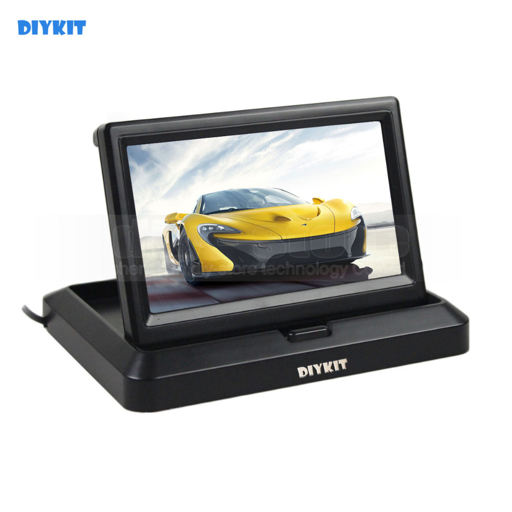 DIYKIT  800 x 480 5 inch Foldable TFT LCD Monitor Car Reverse Rear View Car Monitor for Camera DVD VCR