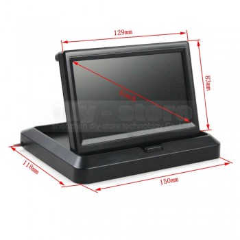 DIYKIT  800 x 480 5 inch Foldable TFT LCD Monitor Car Reverse Rear View Car Monitor for Camera DVD VCR