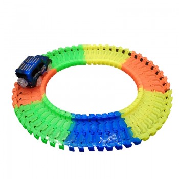 Miraculous Glowing Race Track Bend Flex Flash in the Dark Assembly Car Toy 44/100/220/240pcs Glow Tracks Racing Track Set Truck