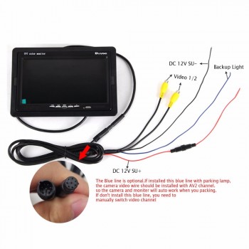 Buyee 7 inch TFT LCD Car Rear View Display Mirror Monitor for Truck Parking Car Reverse Rear View Camera Car screen display 407