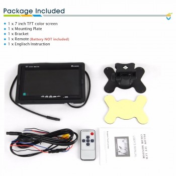 Buyee 7 inch TFT LCD Car Rear View Display Mirror Monitor for Truck Parking Car Reverse Rear View Camera Car screen display 407