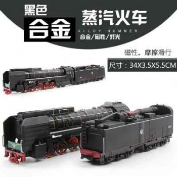 One Size Steam Train Diesel Locomotive Alloy Model toy cars Pull Back Sound Light Model toys for children