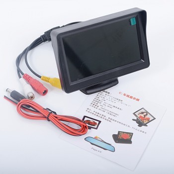 2In1 Car Parking System Kit 4.3 TFT LCD Color Monitor HD Display Screen + Rear View Camera Waterproof Backup