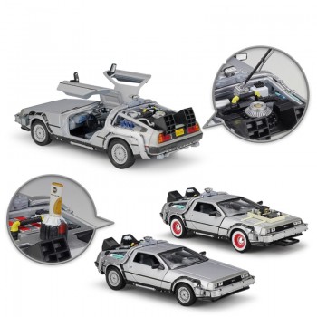 WELLY 1:24 Diecast Simulation Model Car DMC-12 Delorean Time Machine Back To The Future Cars Toys Metal Toy Cars Gift Collection