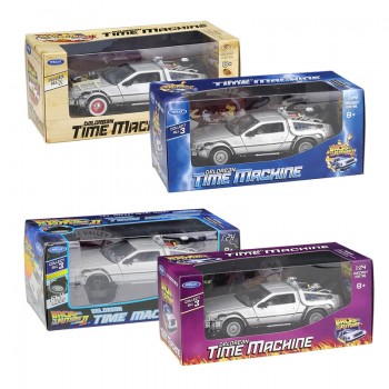 WELLY 1:24 Diecast Simulation Model Car DMC-12 Delorean Time Machine Back To The Future Cars Toys Metal Toy Cars Gift Collection