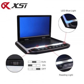 XST 15.6 Inch Car Roof Mount Monitor Flip Down TFT LCD Player Support 1080P USB FM HDMI SD Touch Button Ceiling MP5 Player