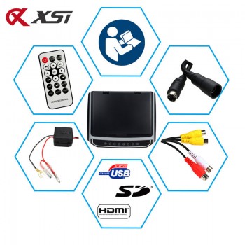 XST 15.6 Inch Car Roof Mount Monitor Flip Down TFT LCD Player Support 1080P USB FM HDMI SD Touch Button Ceiling MP5 Player
