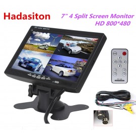 7 Headrest monitor 4 Split Screen Car Monitor 4 Channels input Use for Truck Bus Car Motorhome Boat and CCTV Security System