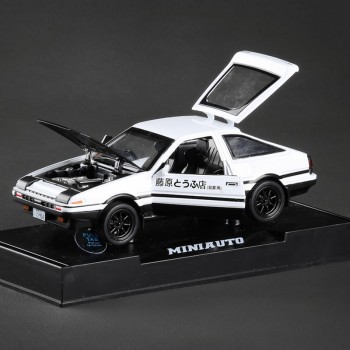 New INITIAL D Toyota AE86 1:28 Alloy Car Model Anime Cartoon Fast Furious With Pull Back Sound Light For Boy Toys Free Shipping