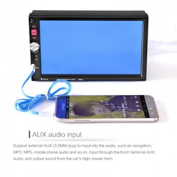 7080B 7 Inches Double DIN Car MP5 Player Bluetooth Support without Camera Support Hands-free Calls Audio USB Auto Electronics