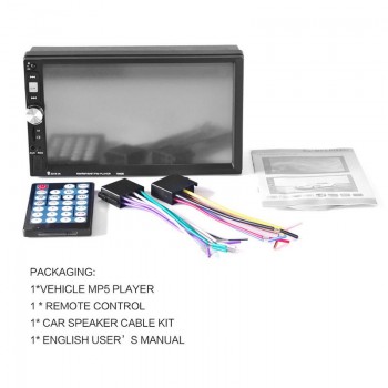 7080B 7 Inches Double DIN Car MP5 Player Bluetooth Support without Camera Support Hands-free Calls Audio USB Auto Electronics