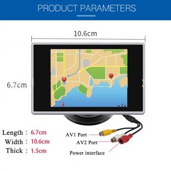Kebidumei 3.5 TFT LCD Car Monitor Auto TV 2 video input mirror monitor Parking Assist Backup Reverse Monitor Car DVD Screen