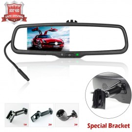 4.3 Inch HD 800*480 Car Rearview Mirror Monitor 2CH Video Input For Car Rear View Camera Parking Assistance Car Video Player