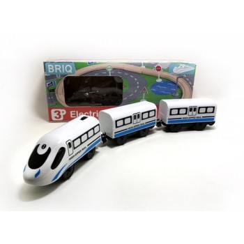 w128 Kids Electric Train Toys Magnetic Slot Electric Train with Two Carriages Thomas Wood Toy FIT Thomas track wooden track Brio