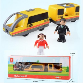 w128 Kids Electric Train Toys Magnetic Slot Electric Train with Two Carriages Thomas Wood Toy FIT Thomas track wooden track Brio