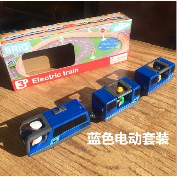w128 Kids Electric Train Toys Magnetic Slot Electric Train with Two Carriages Thomas Wood Toy FIT Thomas track wooden track Brio