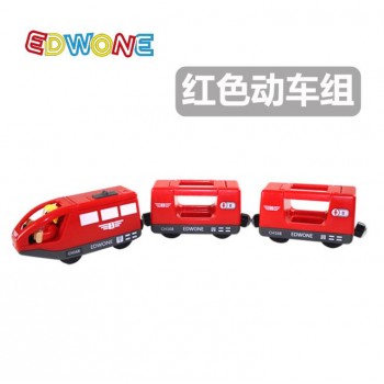 w128 Kids Electric Train Toys Magnetic Slot Electric Train with Two Carriages Thomas Wood Toy FIT Thomas track wooden track Brio
