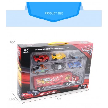 Disney Pixar Cars 3 7Pcs/set Lightning McQueen Jackson Storm Mack Uncle Truck 1:55 Diecast Metal Car Model Boy Toy Gift With Box