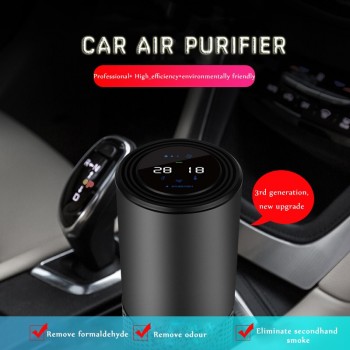 HEPA Filter Air Purifier with Gesture Control Blue Night Light Car Air Freshener Anion Car Air Purifiers best for Car Home Gray