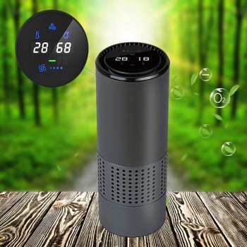 HEPA Filter Air Purifier with Gesture Control Blue Night Light Car Air Freshener Anion Car Air Purifiers best for Car Home Gray