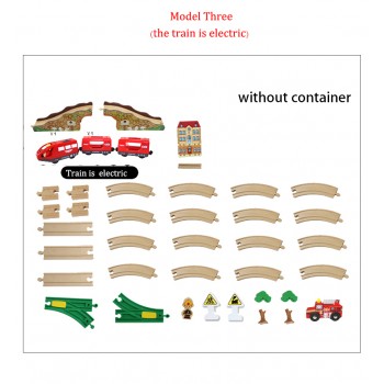 9 in 1 Wooden Railway The train Toys Wooden Track  Kids Train Set Wood Railing