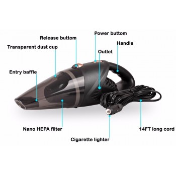 5000pa High Powered 12v Handheld Wet and Dry Car Vacuum Cleaner Kit Portable Strong Suction 120w Automotive Carpet