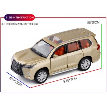 1:32 LX570 Music Light Alloy Metal Diecast Cars Toy Gold White Black Door Openable Pull Back Model Car Toys for children kids