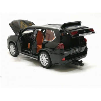 1:32 LX570 Music Light Alloy Metal Diecast Cars Toy Gold White Black Door Openable Pull Back Model Car Toys for children kids