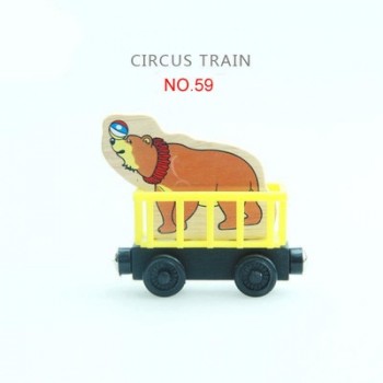 EDWONE DIY Mini Wood Toy Magnetic Wooden Train Small Car Trains Anime Locomotives Toy Educational Model for Kids Gift