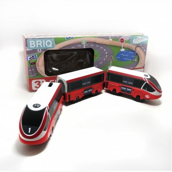 w-11  Gift Red Toy Train Electric Magnetic Locomotive Compatible Rail Toy Train Wooden Lane Set NEW