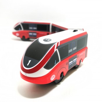 w-11  Gift Red Toy Train Electric Magnetic Locomotive Compatible Rail Toy Train Wooden Lane Set NEW