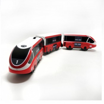 w-11  Gift Red Toy Train Electric Magnetic Locomotive Compatible Rail Toy Train Wooden Lane Set NEW