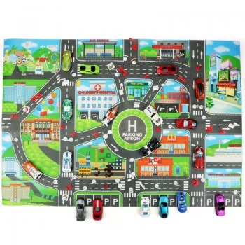 83*57CM Kids Toys City Parking Lot Roadmap Map DIY Car Model Toys Climbing Mats English Version