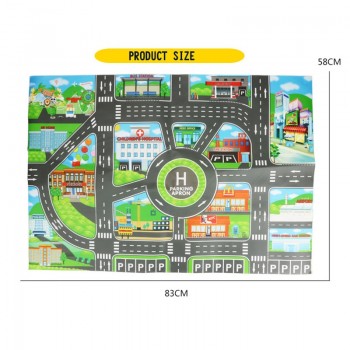 83*57CM Kids Toys City Parking Lot Roadmap Map DIY Car Model Toys Climbing Mats English Version