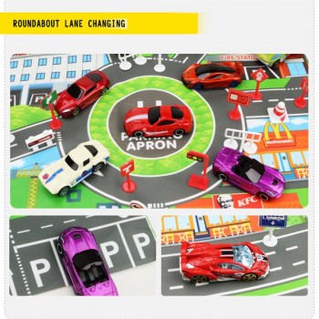 83*57CM Kids Toys City Parking Lot Roadmap Map DIY Car Model Toys Climbing Mats English Version
