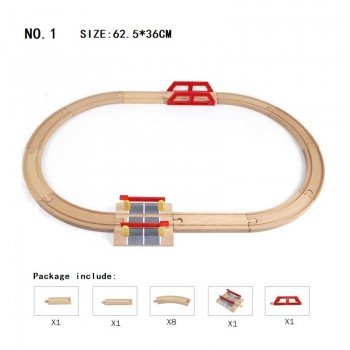 Wood Track Set Railway Toy Thomas Train Track Accessories - Expansion Wooden Track Rails Trains Road Toys for Child Dropshipping