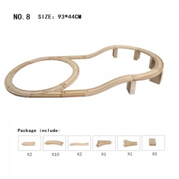 Wood Track Set Railway Toy Thomas Train Track Accessories - Expansion Wooden Track Rails Trains Road Toys for Child Dropshipping
