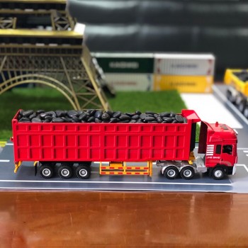 Childrens alloy toy dump truck tipper semi-trailer engineering large truck simulation boy truck model W95