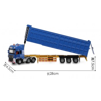 Childrens alloy toy dump truck tipper semi-trailer engineering large truck simulation boy truck model W95
