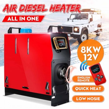 Detachable 8KW 12V Portable Heater All in One Fuel Air Parking Warmer + Golden LCD Switch+Enhlish Remote For Bus Truck Boat Van