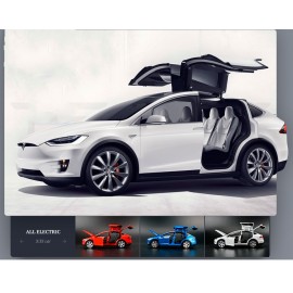 1:32 Alloy Car Model Tesla MODEL X90 Metal Diecast Toy Vehicles Car With Pull Back Flashing Musical Gift For Childrens Race Car