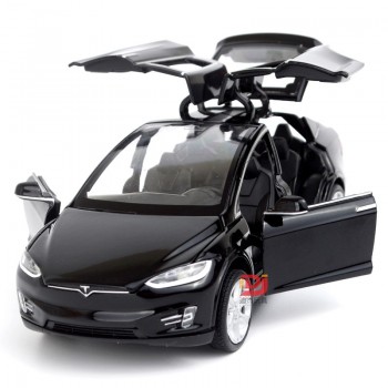 1:32 Alloy Car Model Tesla MODEL X90 Metal Diecast Toy Vehicles Car With Pull Back Flashing Musical Gift For Childrens Race Car