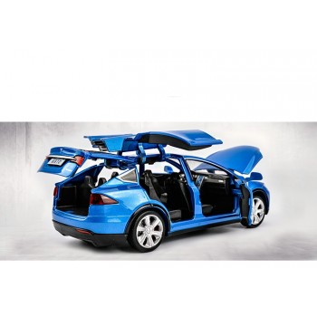 1:32 Alloy Car Model Tesla MODEL X90 Metal Diecast Toy Vehicles Car With Pull Back Flashing Musical Gift For Childrens Race Car