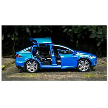 1:32 Alloy Car Model Tesla MODEL X90 Metal Diecast Toy Vehicles Car With Pull Back Flashing Musical Gift For Childrens Race Car