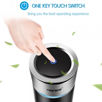 Onever Car Air Purifier Anion Air Freshener with Touch Switch Colorful LED Light / USB Charging Output / Touch  Remove PM2.5
